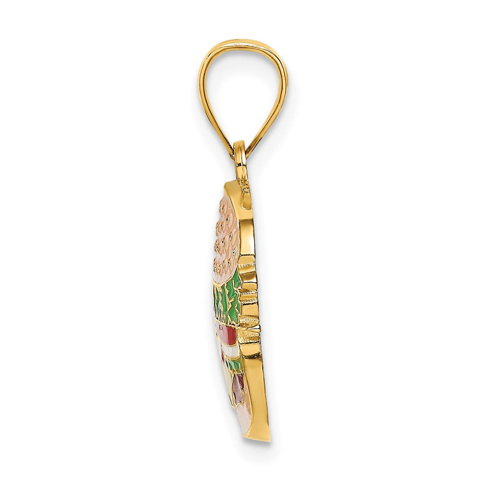 Million Charms 14K Yellow Gold Themed Cheeseburger Charm With Enamel