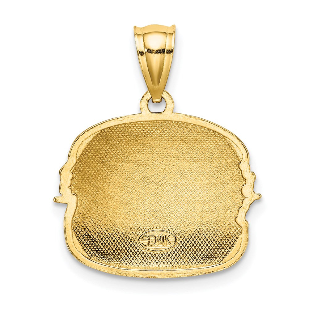Million Charms 14K Yellow Gold Themed Cheeseburger Charm With Enamel