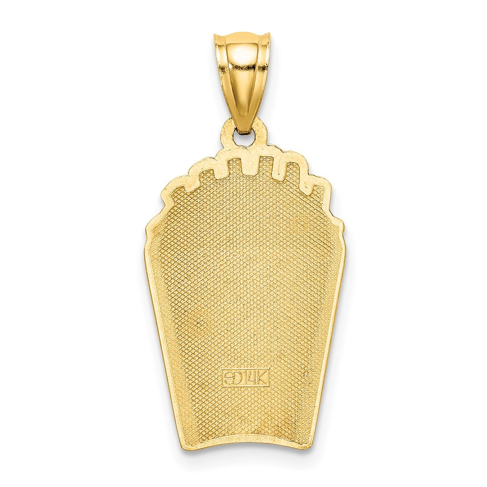 Million Charms 14K Yellow Gold Themed French Fries Charm With Enamel