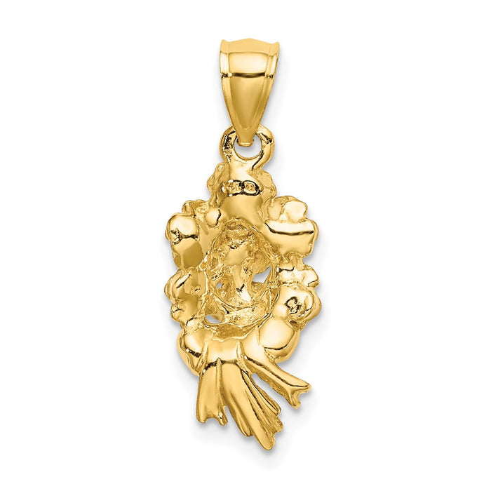 Million Charms 14K Yellow Gold Themed Bouquet Of White Roses / 2-D