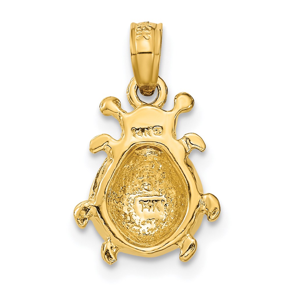 Million Charms 14K Yellow Gold Themed 3-D Enamel Ladybug Charm