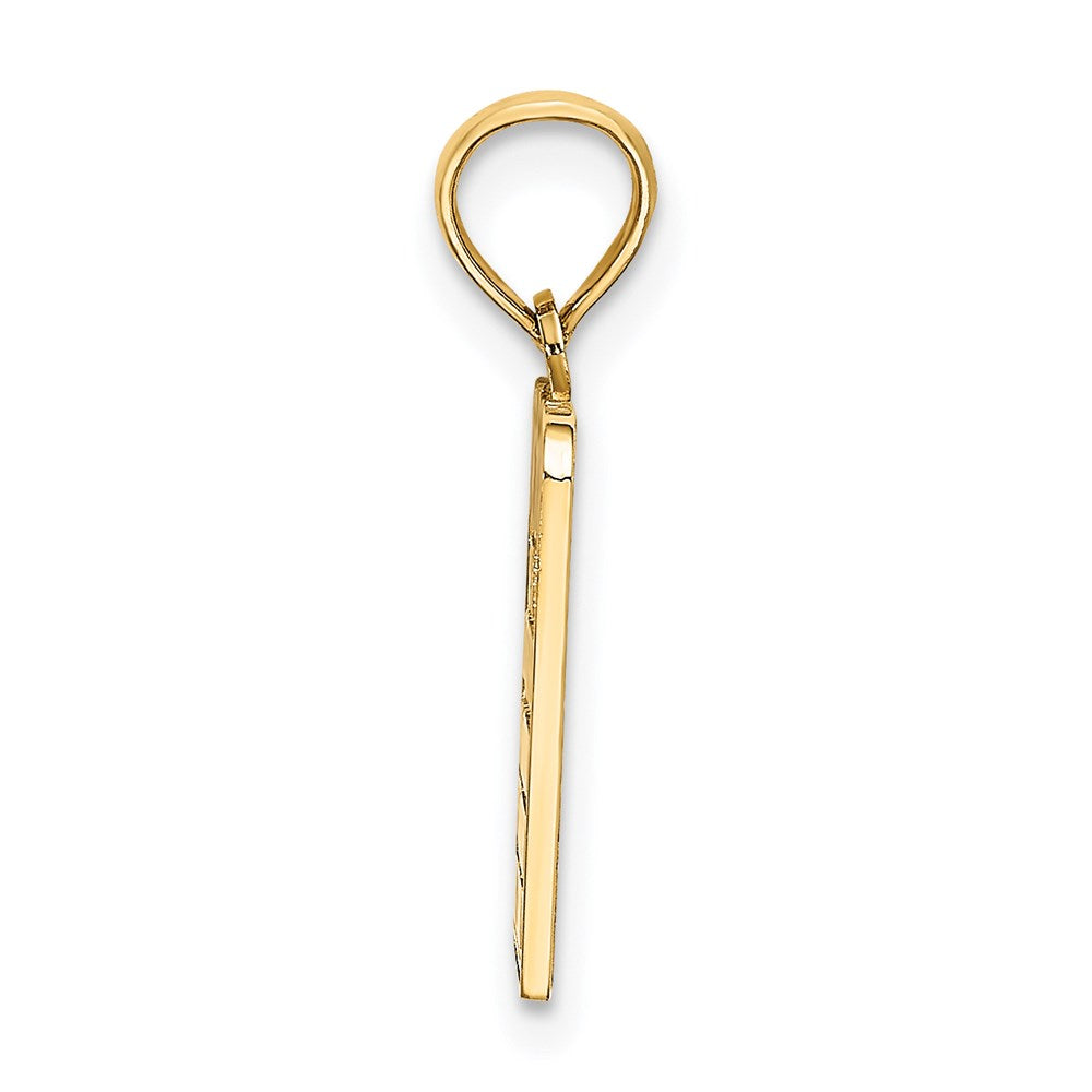 Million Charms 14K Yellow Gold Themed Birth Certificate With Pink Enamel Bow Charm