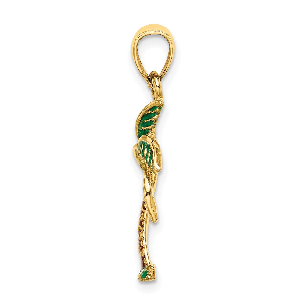 Million Charms 14K Yellow Gold Themed Enamel Palm Tree Charm