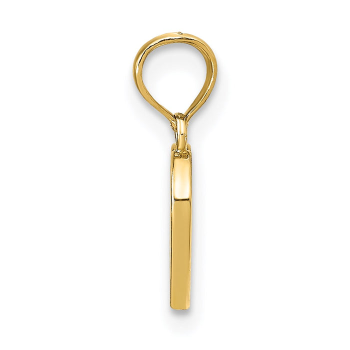 Million Charms 14K Yellow Gold Themed Polished Enameled Heart Pendant