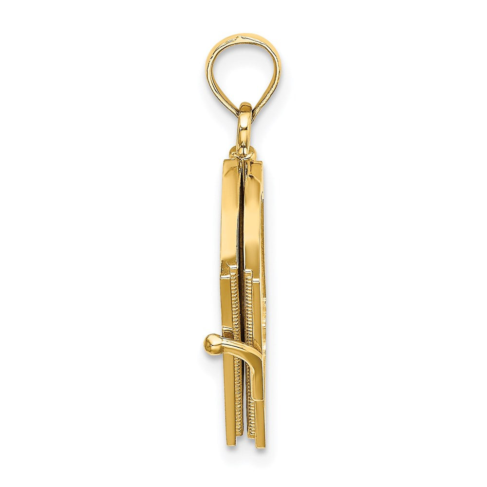 Million Charms 14K Yellow Gold Themed Polished Enameled Moveable My Love Story Book Pendant