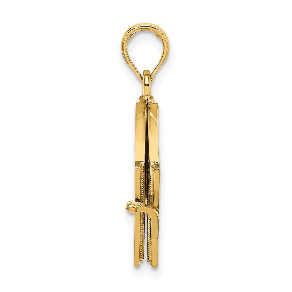 Million Charms 14K Yellow Gold Themed Polished Enameled Moveable My Love Story Book Pendant