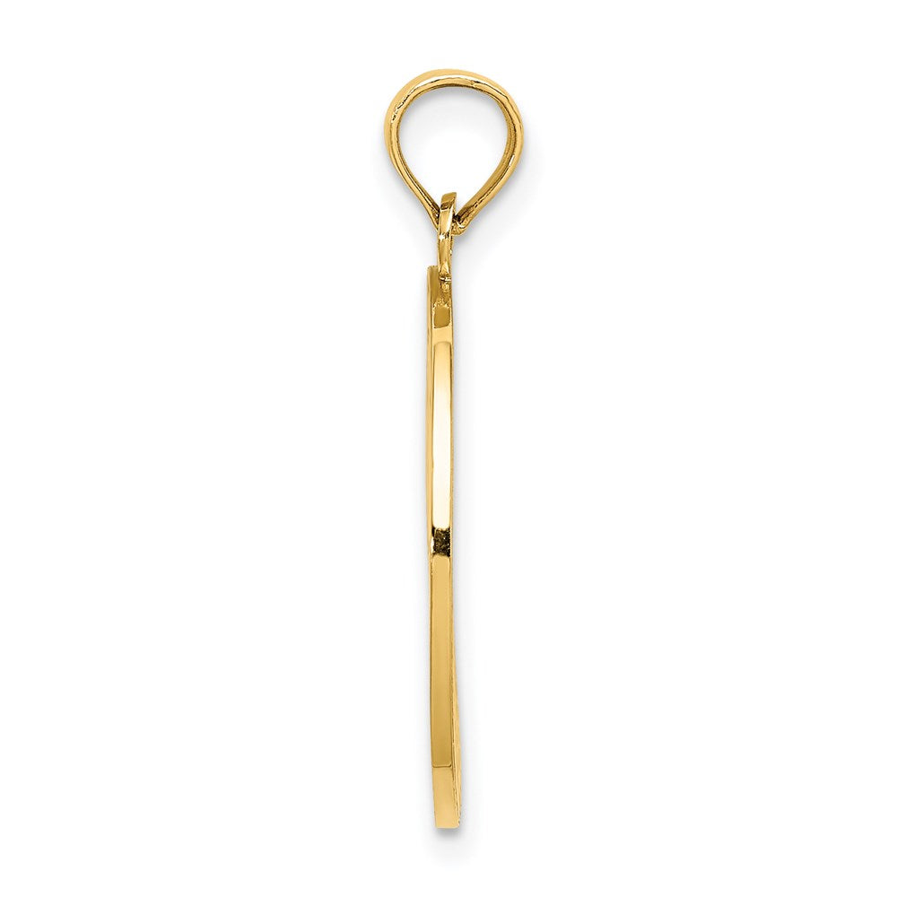 Million Charms 14K Yellow Gold Themed Traverse City, Mi On Round Frame With Enamel Cherry Charm