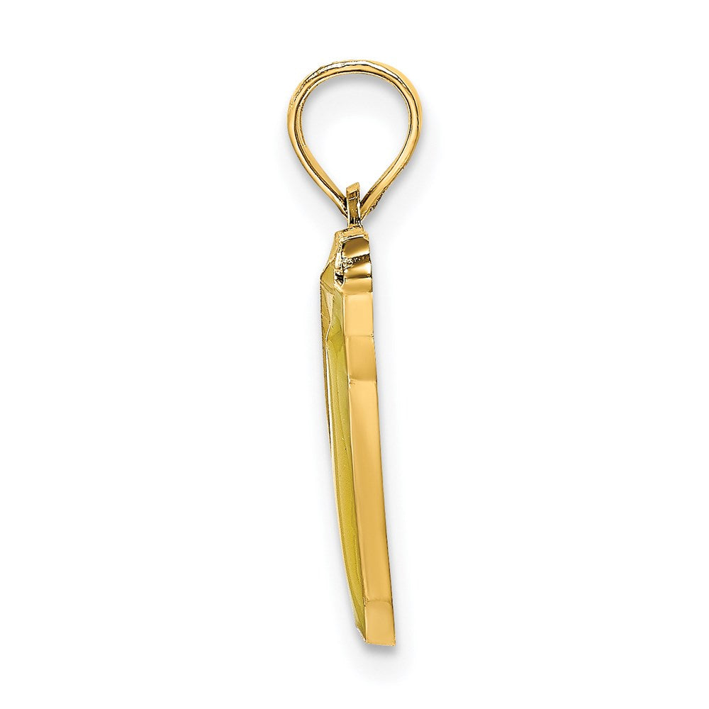 Million Charms 14K Yellow Gold Themed With Enamel 2-D Bananas Charm