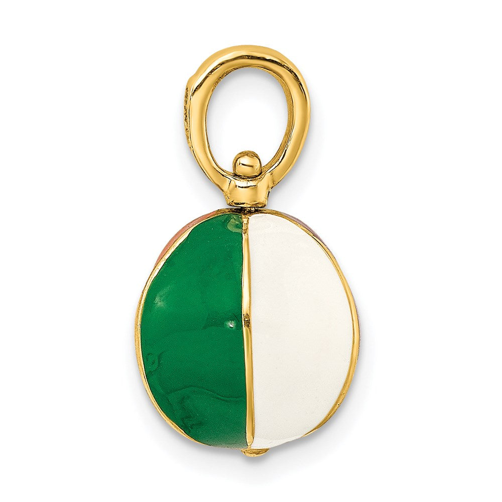 Million Charms 14K Yellow Gold Themed 3-D Multi Color Enamel Beach Ball Charm