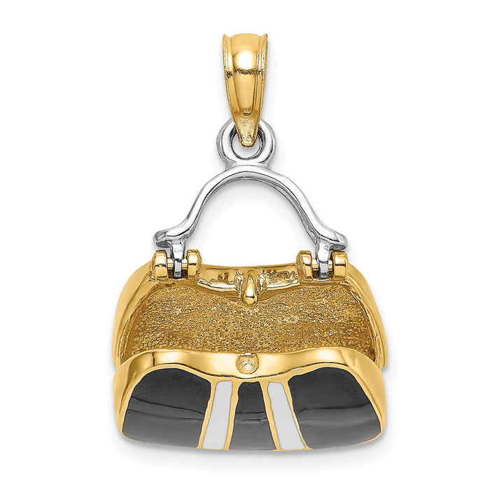 Million Charms 14K Yellow Gold Themed 3-D & Enameled Moveable Handbag Charm