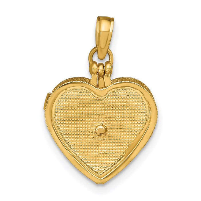 Million Charms 14K Yellow Gold Themed With Enamel Ribbon & I Love You Inside 3-D Cany Box Charm