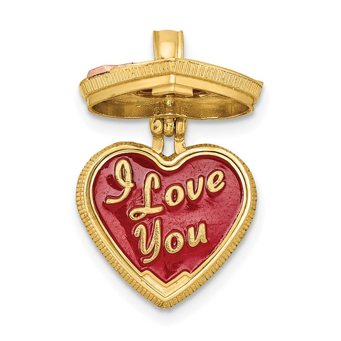 Million Charms 14K Two-Tone 3-D Candy Box With I Love You Inside Charm