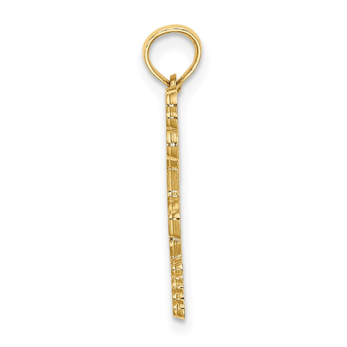 Million Charms 14K Yellow Gold Themed With Enamel Turks & Caicos Under Pink Flamingo Charm