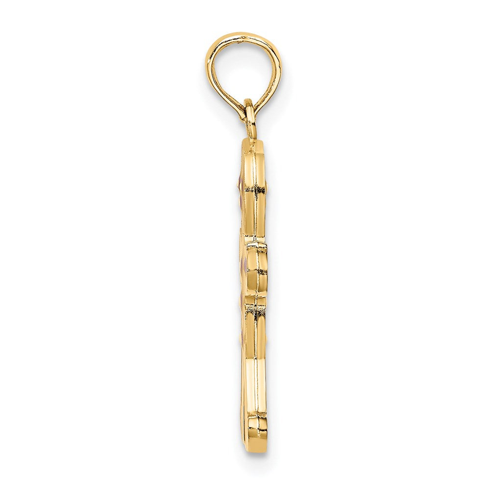 Million Charms 14K Yellow Gold Themed 3-D & Enamel Gingerbread Man Charm