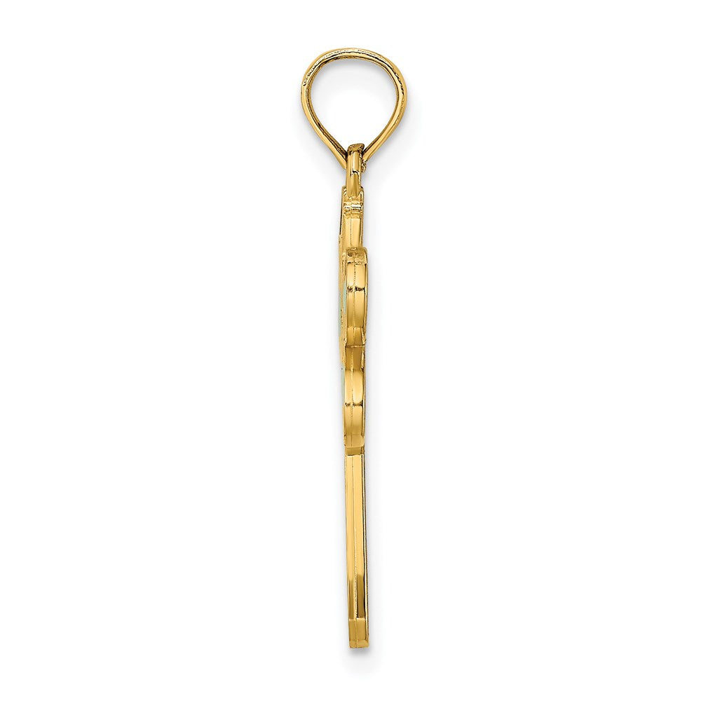 Million Charms 14K Yellow Gold Themed Multi Color Enamel Dragonfly Charm