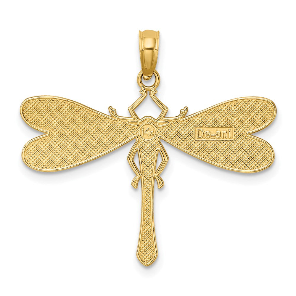 Million Charms 14K Yellow Gold Themed Multi Color Enamel Dragonfly Charm