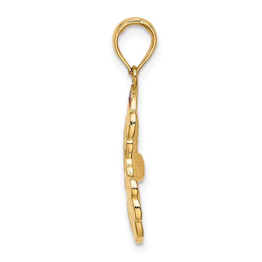 Million Charms 14K Yellow Gold Themed With Enamel Santa Face Charm