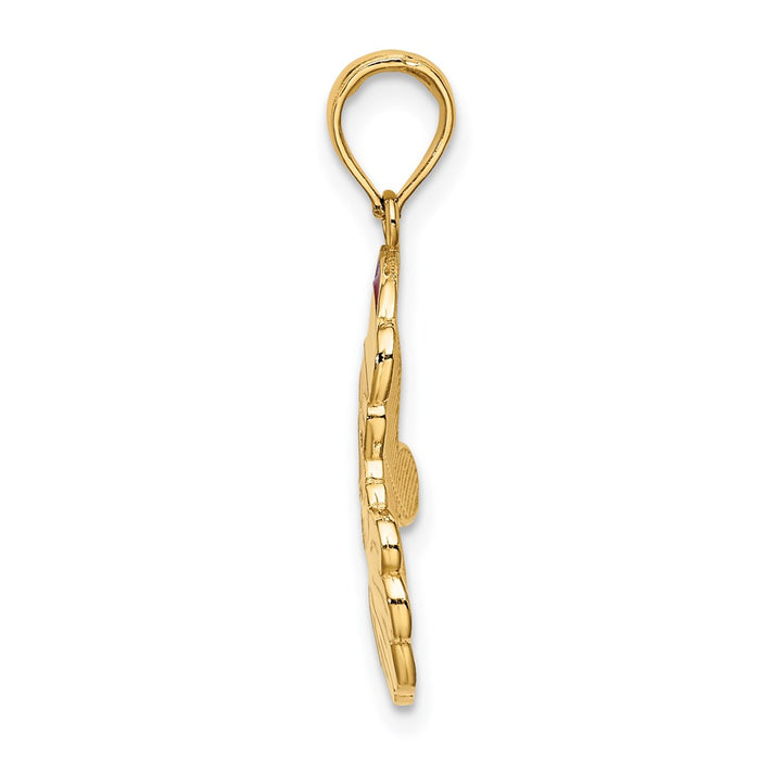 Million Charms 14K Yellow Gold Themed With Enamel Santa Face Charm