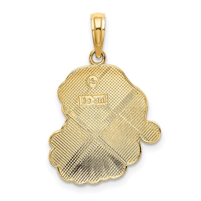 Million Charms 14K Yellow Gold Themed With Enamel Santa Face Charm