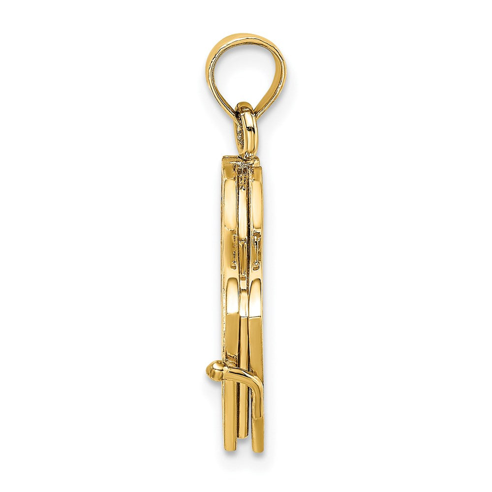 Million Charms 14K Yellow Gold Themed 3-D John 3:16 Book With Moveable Pages Charm