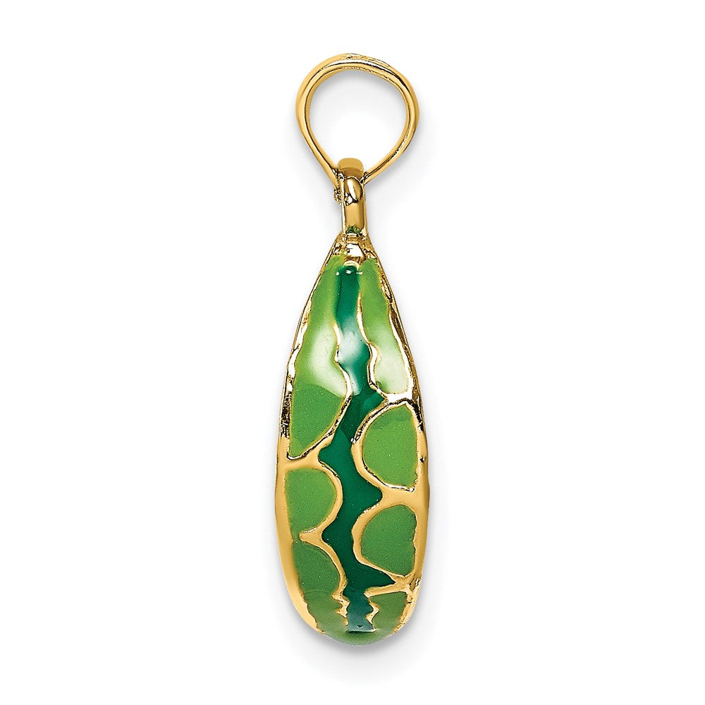 Million Charms 14K Yellow Gold Themed With Enamel 3-D Watermellon Charm