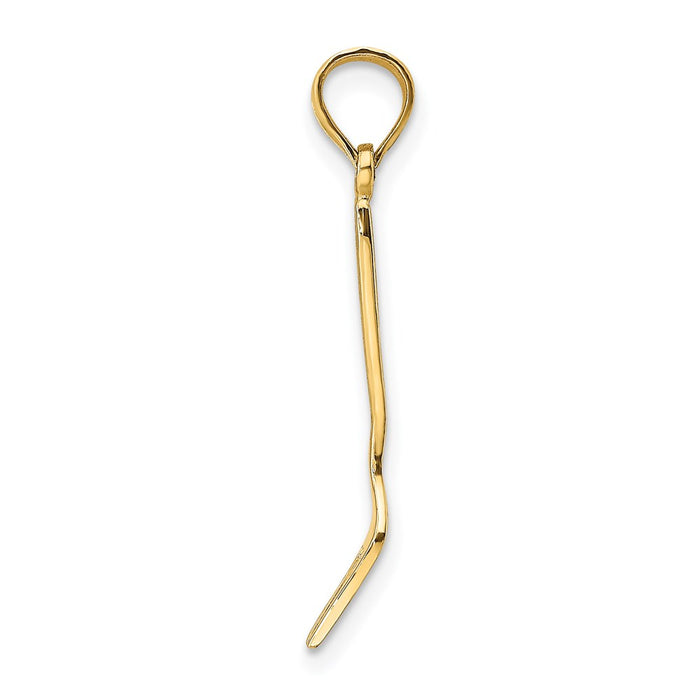 Million Charms 14K Yellow Gold Themed With Black Enamel 3-D Table Fork Charm