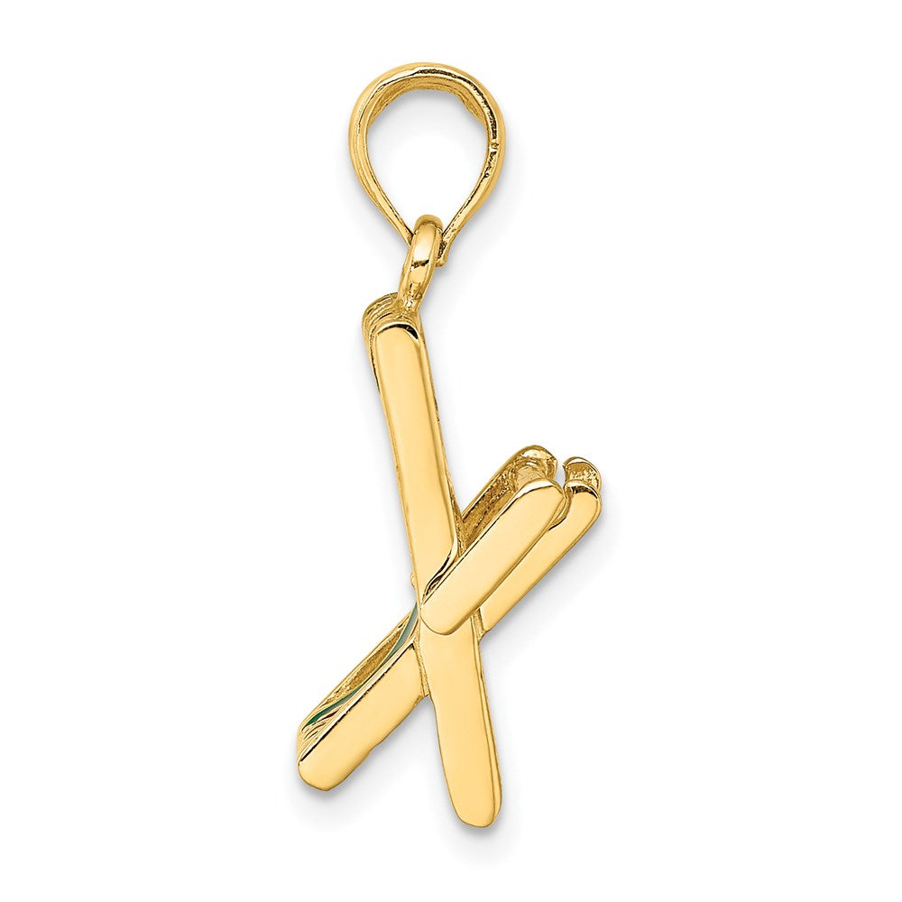 Million Charms 14K Yellow Gold Themed 3-D Moveable Multi-Color Beach Lounge Chair Charm