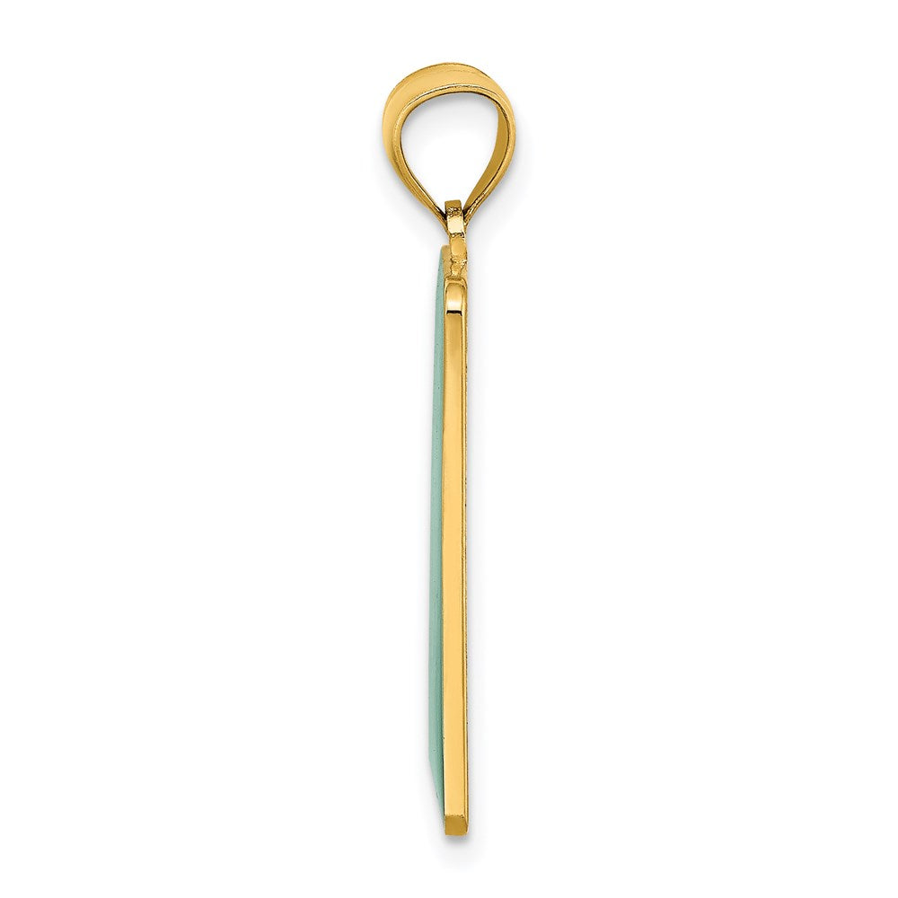 Million Charms 14K Yellow Gold Themed Enamel Mile Marker 0/ Key West Charm