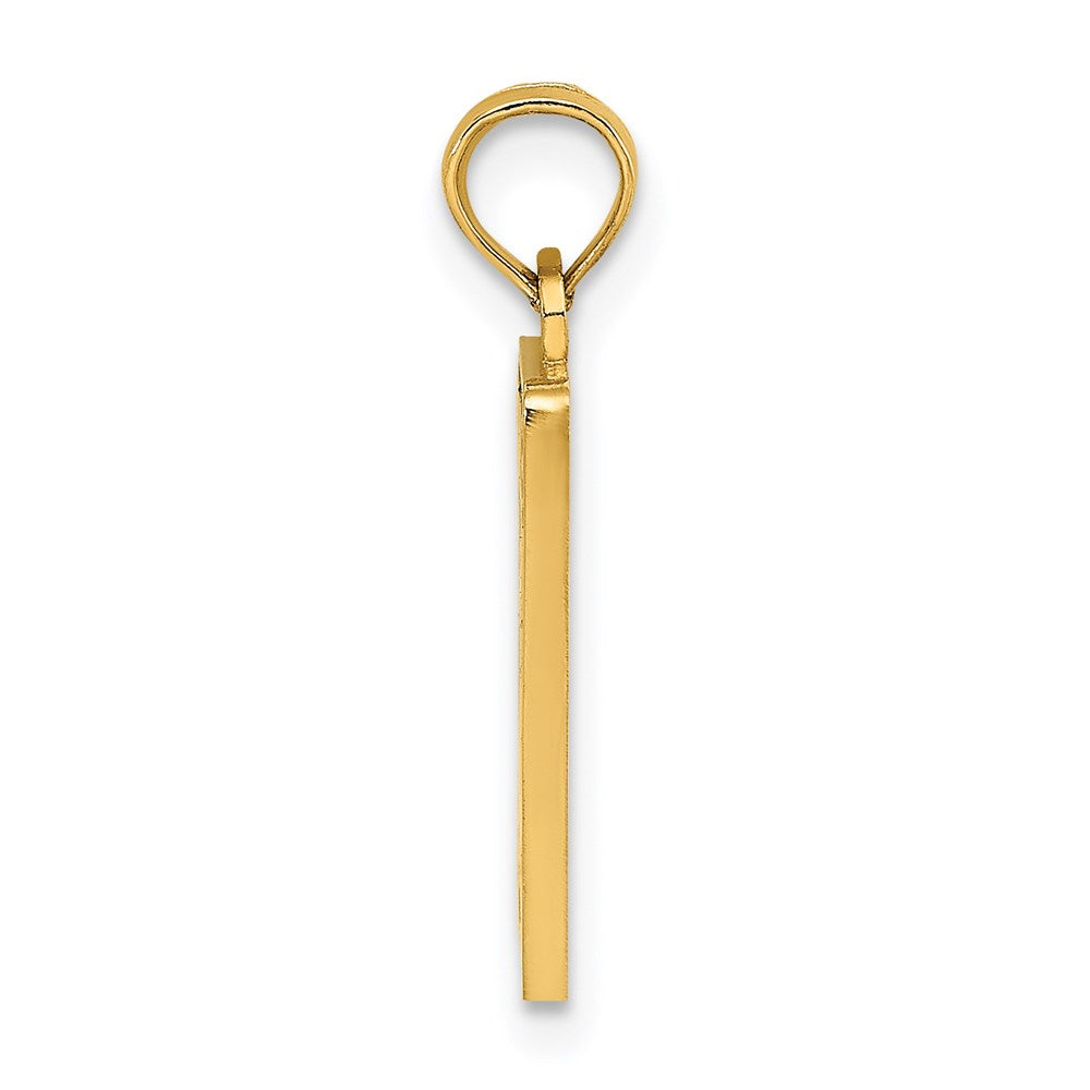 Million Charms 14K Yellow Gold Themed Enamel Mile Marker 0 / Key West Charm