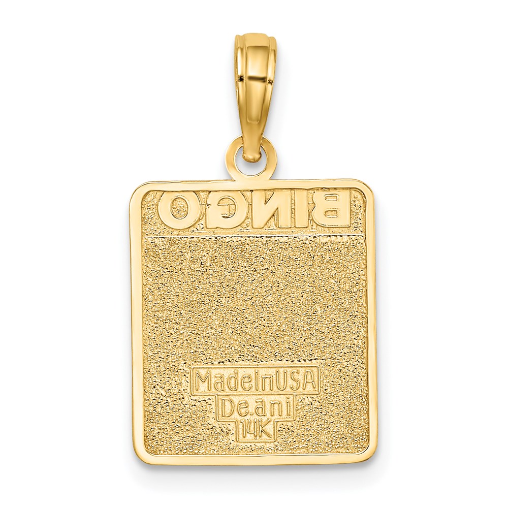 Million Charms 14K Yellow Gold Themed With Enamel Bingo Card Charm