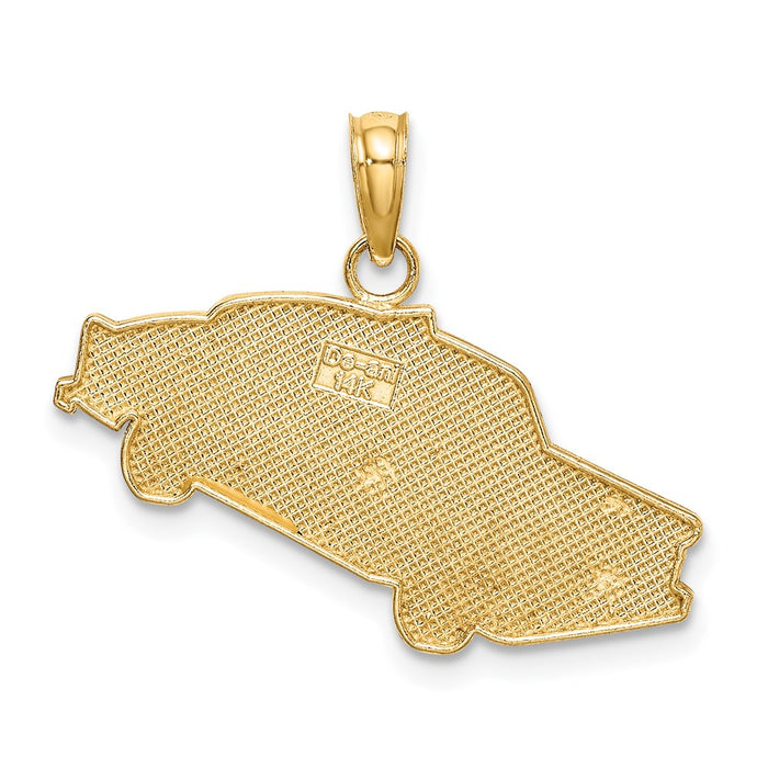 Million Charms 14K Yellow Gold Themed Enamel Taxi Charm