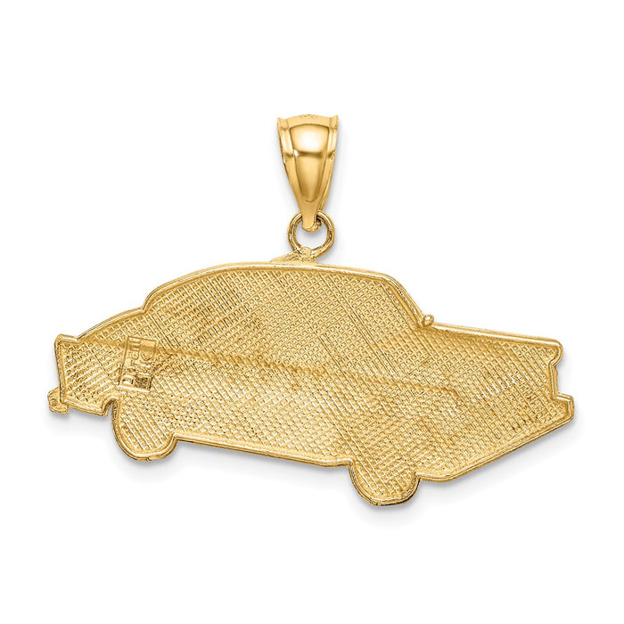 Million Charms 14K Yellow Gold Themed Enamel Taxi Charm