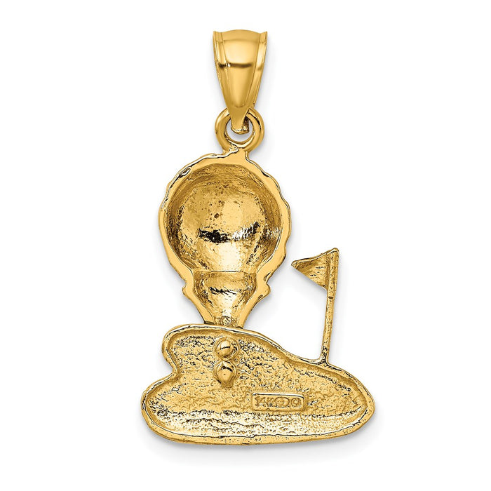 Million Charms 14K Yellow Gold Themed With Enamel & 2-D Sports Golf Ball Charm