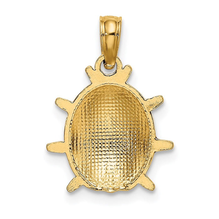 Million Charms 14K Yellow Gold Themed 3-D Enamel Ladybug Charm
