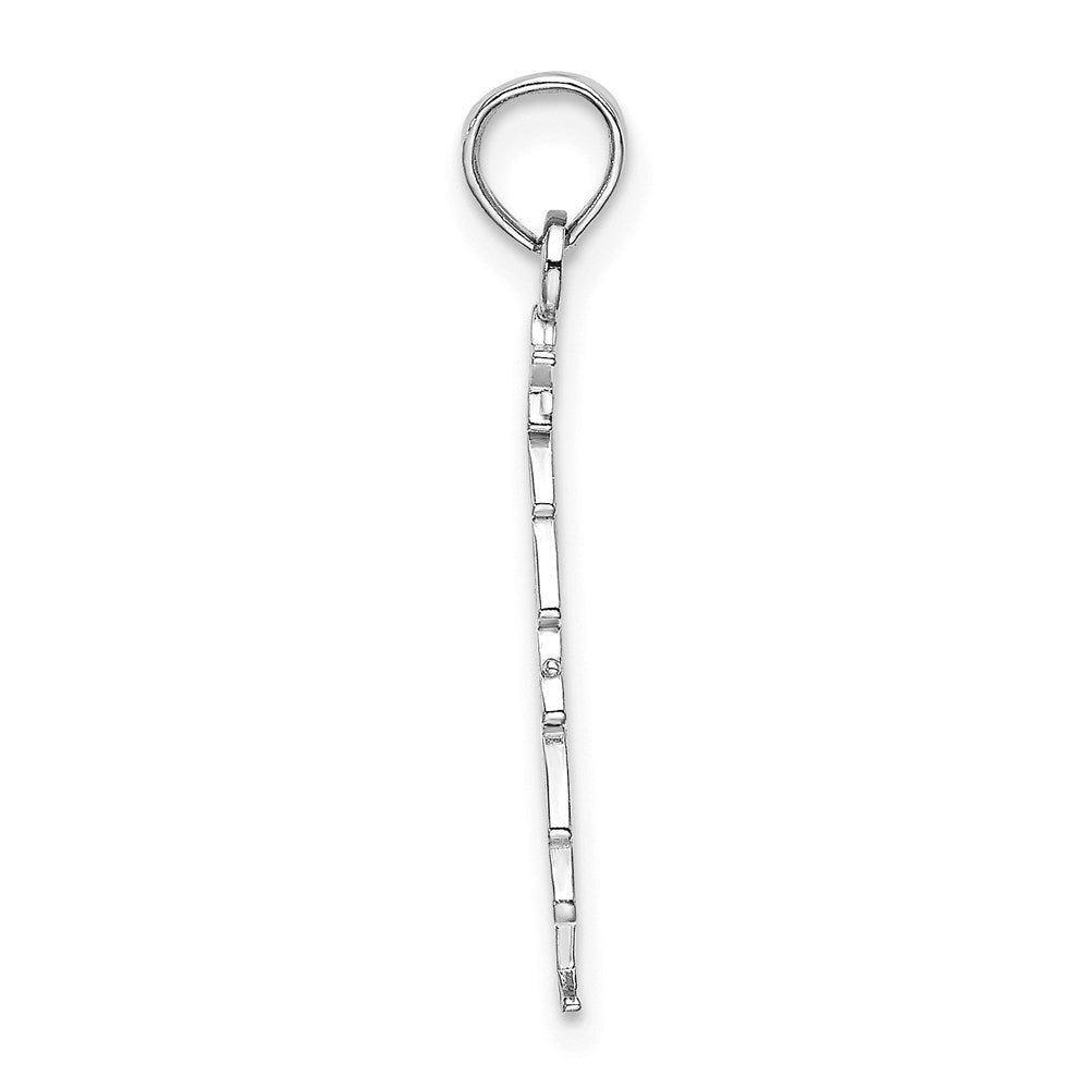 Million Charms 14K White Gold Themed Enamel Green Christmas Tree With Red Star Charm