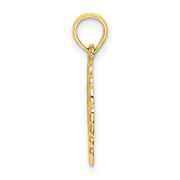 Million Charms 14K Yellow Gold Themed Heart With Lace Trim Charm