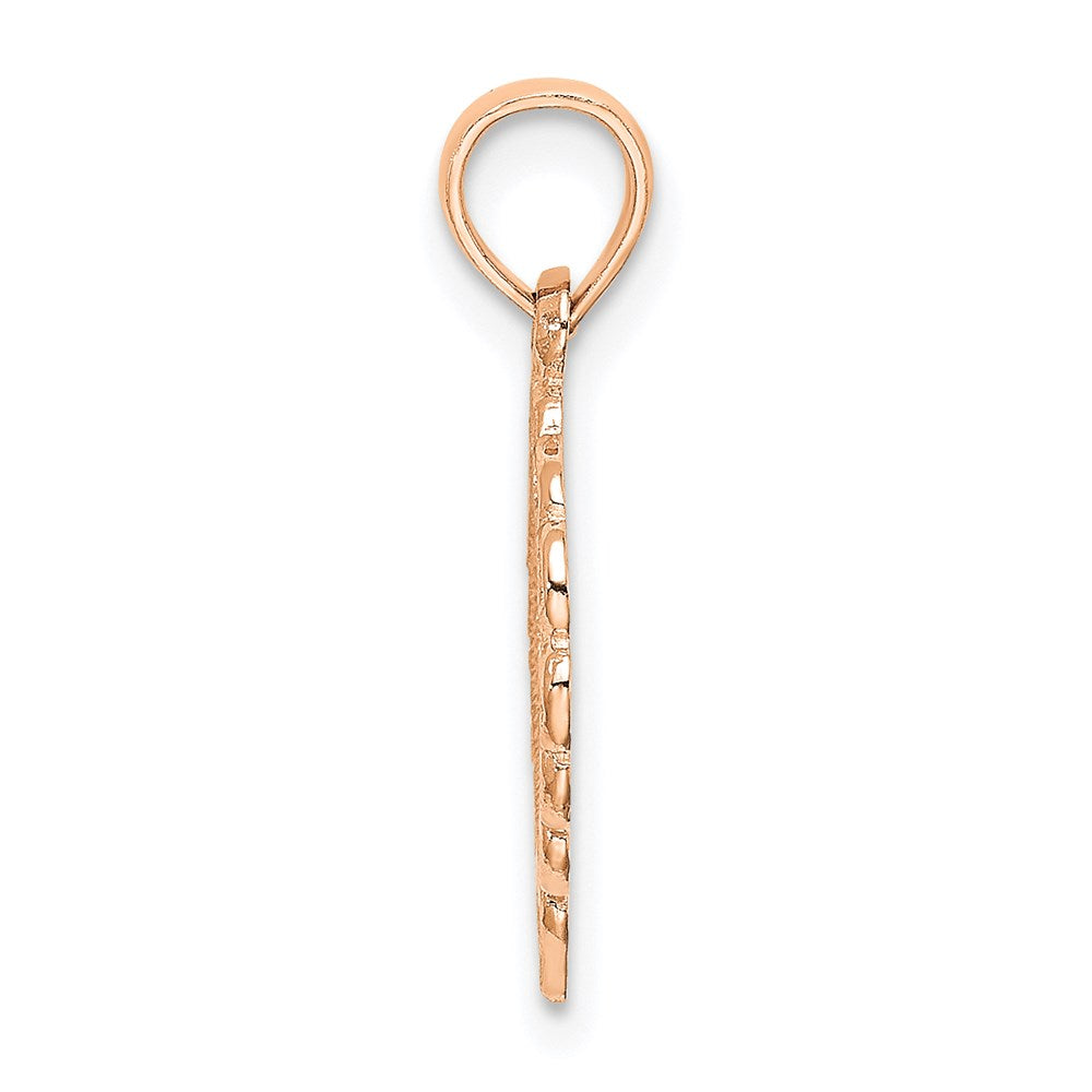 Million Charms 14K Rose Gold Themed Polished Lace Border Heart Pendant