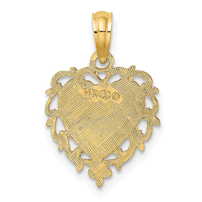 Million Charms 14K Yellow Gold Themed Love In Heart Charm