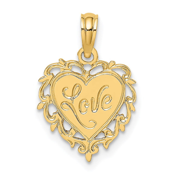 Million Charms 14K Yellow Gold Themed Love In Heart Charm