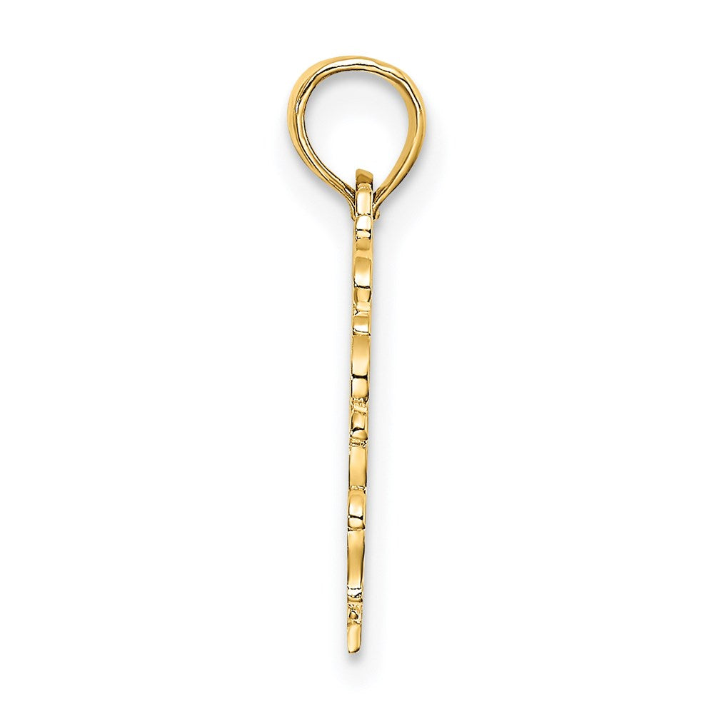 Million Charms 14K Yellow Gold Themed Heart With Lace Trim Charm
