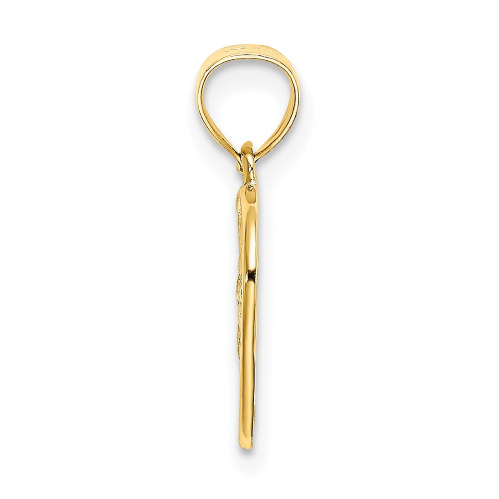 Million Charms 14K Yellow Gold Themed Cut-Out & Textured Woven Heart Charm