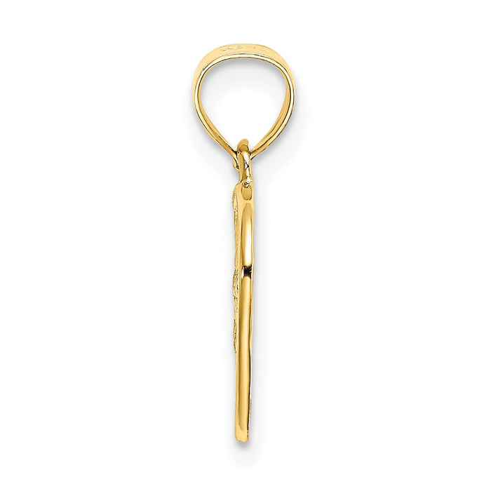 Million Charms 14K Yellow Gold Themed Cut-Out & Textured Woven Heart Charm