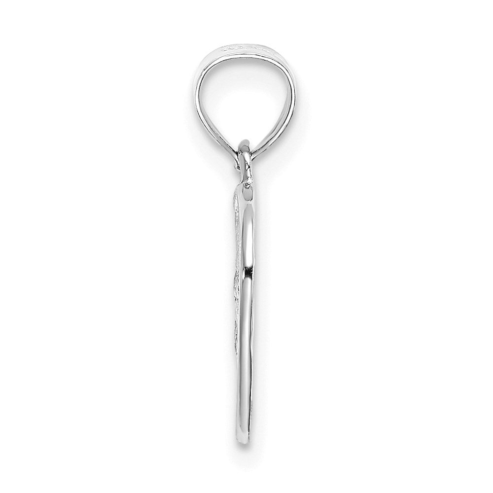 Million Charms 14K White Gold Themed Cut-Out & Textured Woven Heart Charm