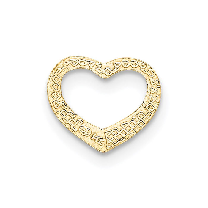 Million Charms 14K Yellow Gold Themed Polished Mini Floating Heart Slide