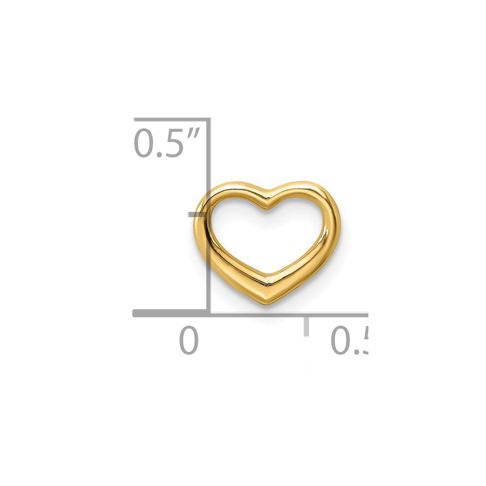Million Charms 14K Yellow Gold Themed Polished Mini Floating Heart Slide