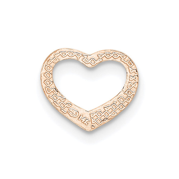 Million Charms 14K Rose Gold Themed Polished Heart Chain Slide