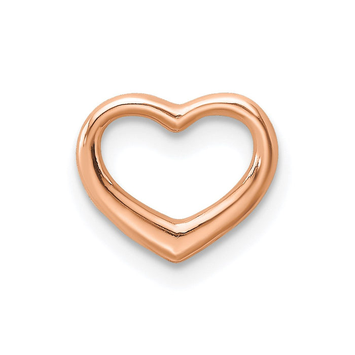 Million Charms 14K Rose Gold Themed Polished Heart Chain Slide