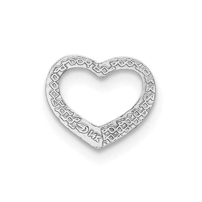 Million Charms 14K White Gold Themed Mini Floating Heart Slide