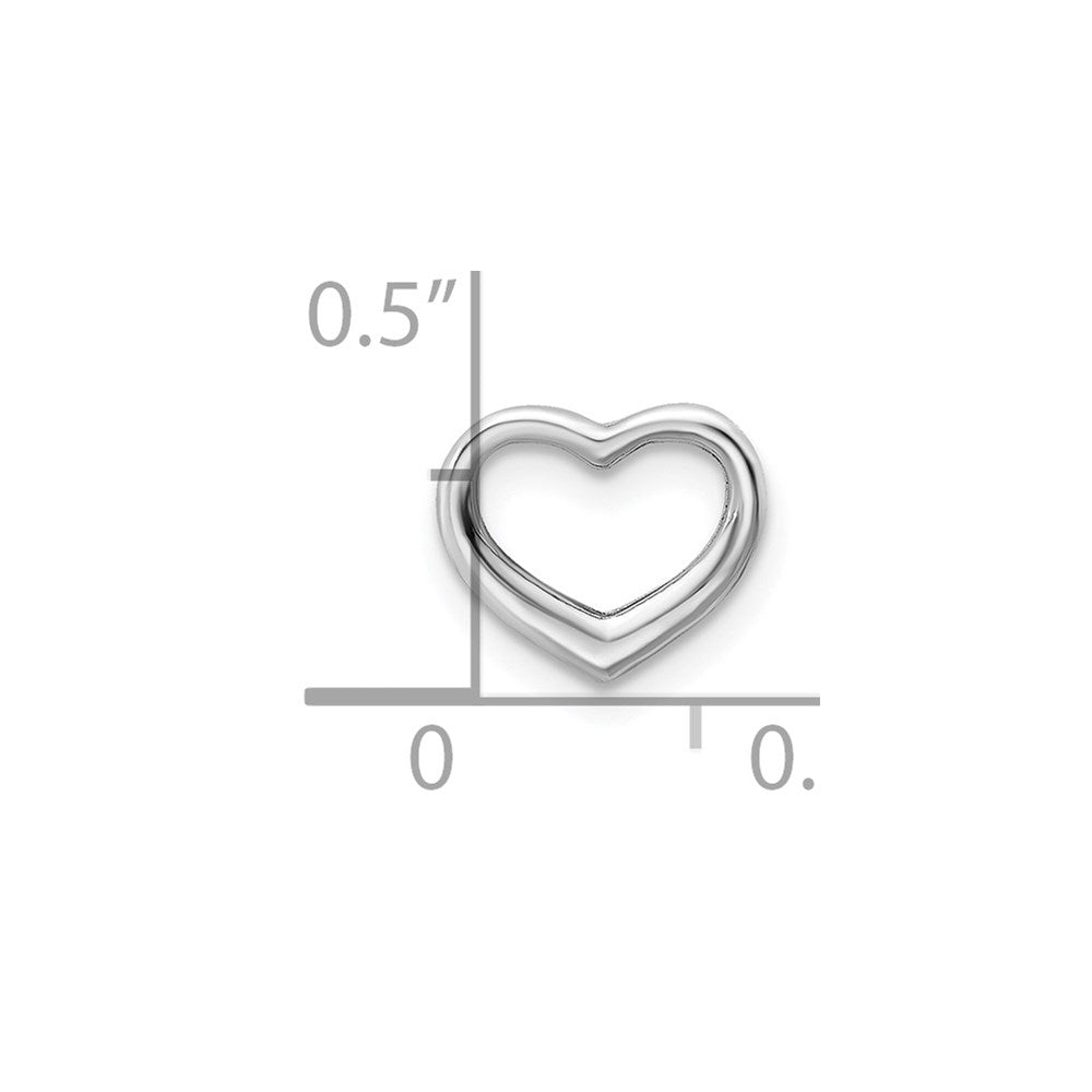 Million Charms 14K White Gold Themed Mini Floating Heart Slide