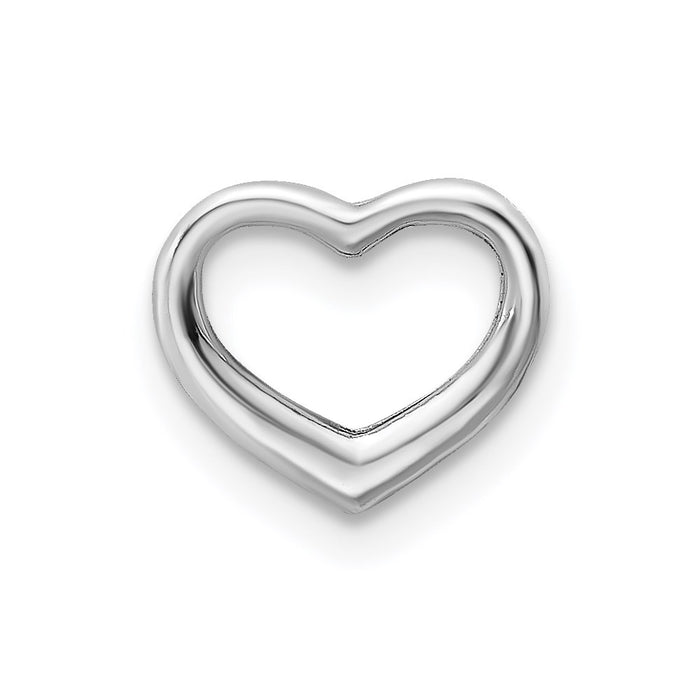 Million Charms 14K White Gold Themed Mini Floating Heart Slide